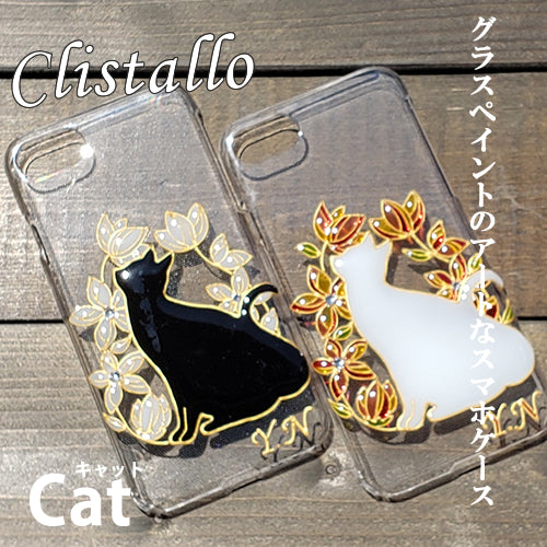 Clistallo 猫と花 アートスマホケース